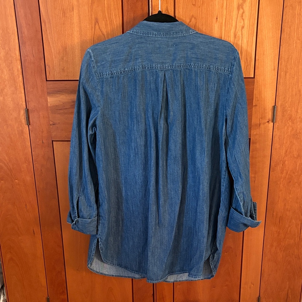 Talbots Chambray Button-Down Boyfriend Shirt - image 2